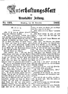 Neustadter Zeitung Dienstag 10. November 1863