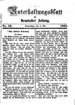 Neustadter Zeitung Donnerstag 4. Mai 1865