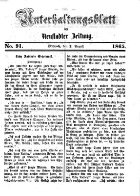 Neustadter Zeitung Mittwoch 2. August 1865