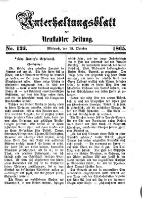 Neustadter Zeitung Mittwoch 18. Oktober 1865