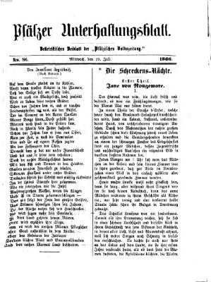 Pfälzer Unterhaltungsblatt (Pfälzische Volkszeitung) Mittwoch 25. Juli 1866