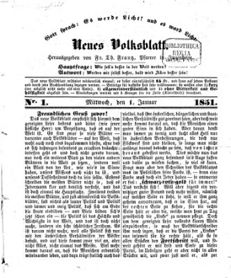 Neues Volksblatt Mittwoch 1. Januar 1851