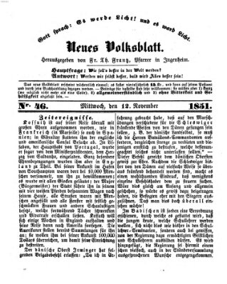 Neues Volksblatt Mittwoch 12. November 1851
