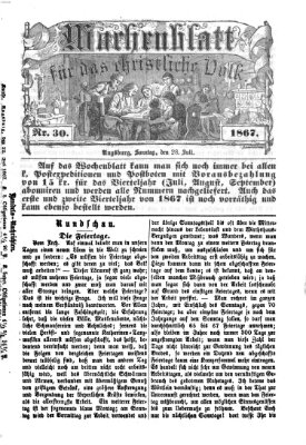 Wochenblatt für das christliche Volk Sonntag 28. Juli 1867