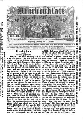Wochenblatt für das christliche Volk Sonntag 27. Oktober 1867