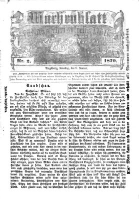 Wochenblatt für das christliche Volk Sonntag 9. Januar 1870