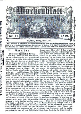 Wochenblatt für das christliche Volk Sonntag 17. Juli 1870