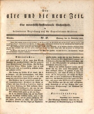 Die alte und die neue Zeit Sonntag 13. November 1831