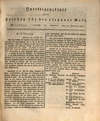 Zeitung für die elegante Welt Dienstag 21. Januar 1817