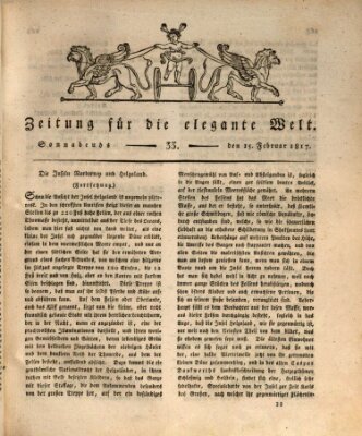 Zeitung für die elegante Welt Samstag 15. Februar 1817