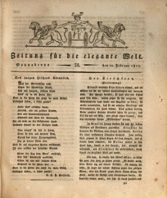 Zeitung für die elegante Welt Samstag 22. Februar 1817