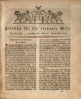 Zeitung für die elegante Welt Freitag 4. April 1817