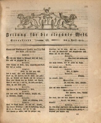 Zeitung für die elegante Welt Samstag 5. April 1817