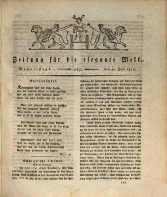 Zeitung für die elegante Welt Donnerstag 31. Juli 1817