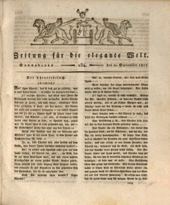 Zeitung für die elegante Welt Samstag 20. September 1817