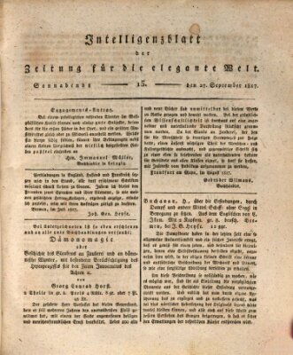 Zeitung für die elegante Welt Samstag 27. September 1817