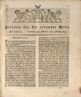 Zeitung für die elegante Welt Dienstag 7. Oktober 1817