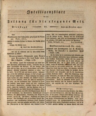 Zeitung für die elegante Welt Dienstag 28. Oktober 1817