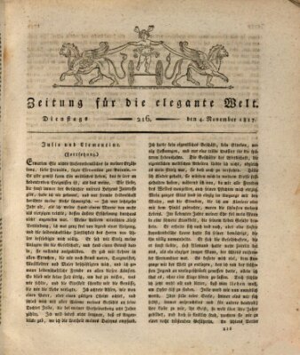 Zeitung für die elegante Welt Dienstag 4. November 1817