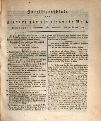 Zeitung für die elegante Welt Montag 31. August 1818