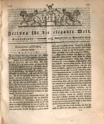 Zeitung für die elegante Welt Samstag 12. September 1818