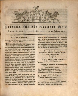 Zeitung für die elegante Welt Samstag 20. Februar 1819