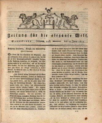 Zeitung für die elegante Welt Samstag 19. Juni 1819