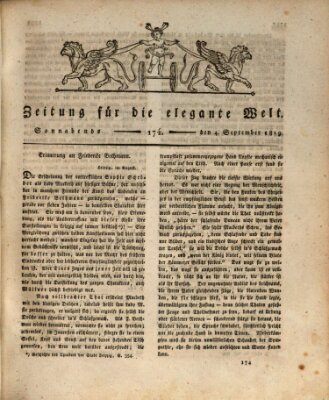 Zeitung für die elegante Welt Samstag 4. September 1819