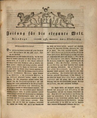 Zeitung für die elegante Welt Dienstag 5. Oktober 1819