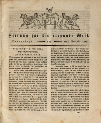 Zeitung für die elegante Welt Donnerstag 4. November 1819
