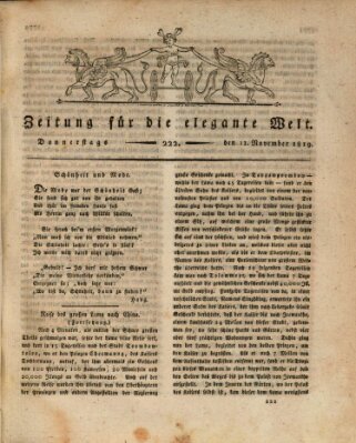 Zeitung für die elegante Welt Donnerstag 11. November 1819