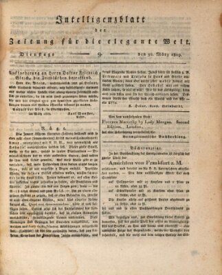 Zeitung für die elegante Welt Dienstag 30. März 1819