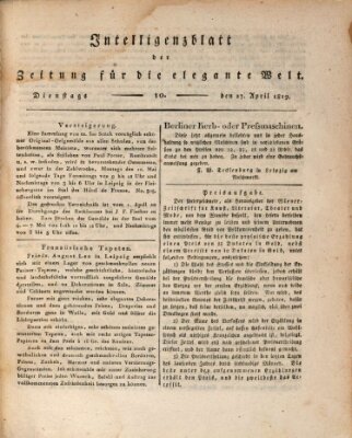 Zeitung für die elegante Welt Dienstag 27. April 1819