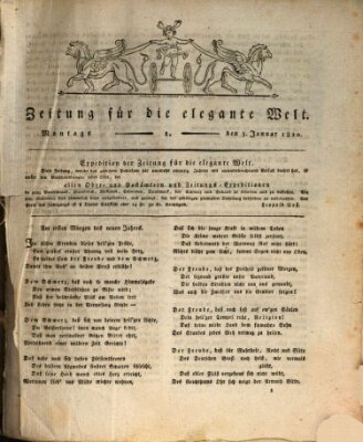 Zeitung für die elegante Welt Montag 3. Januar 1820