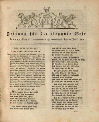Zeitung für die elegante Welt Donnerstag 22. Juni 1820