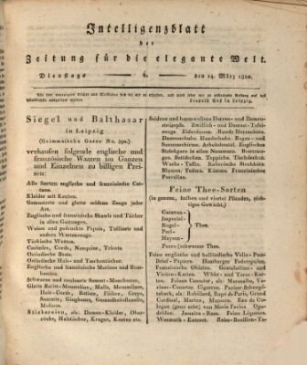 Zeitung für die elegante Welt Dienstag 14. März 1820