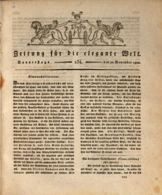 Zeitung für die elegante Welt Donnerstag 30. November 1820