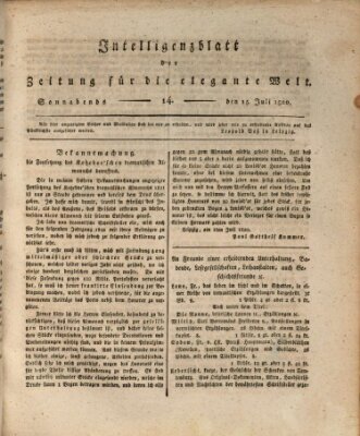 Zeitung für die elegante Welt Samstag 15. Juli 1820
