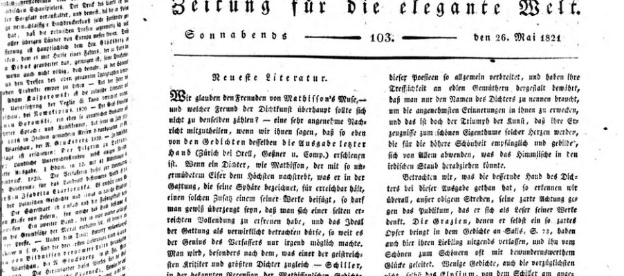 Zeitung für die elegante Welt Samstag 26. Mai 1821