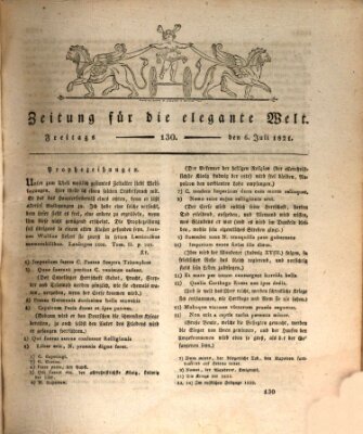 Zeitung für die elegante Welt Freitag 6. Juli 1821