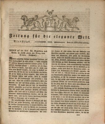 Zeitung für die elegante Welt Dienstag 16. Oktober 1821