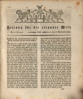 Zeitung für die elegante Welt Dienstag 27. November 1821