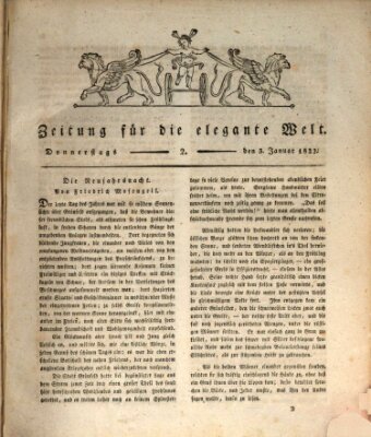 Zeitung für die elegante Welt Donnerstag 3. Januar 1822