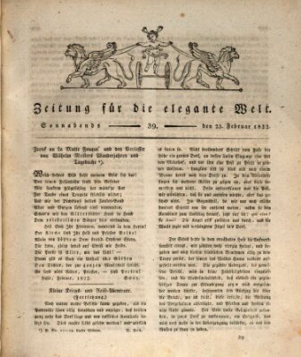 Zeitung für die elegante Welt Samstag 23. Februar 1822
