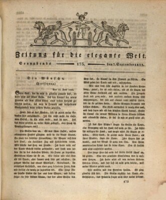 Zeitung für die elegante Welt Samstag 7. September 1822
