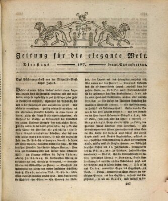Zeitung für die elegante Welt Dienstag 24. September 1822