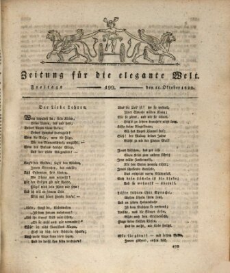 Zeitung für die elegante Welt Freitag 11. Oktober 1822