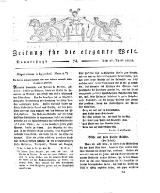Zeitung für die elegante Welt Donnerstag 17. April 1823