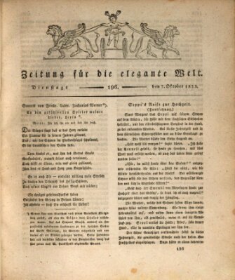 Zeitung für die elegante Welt Dienstag 7. Oktober 1823