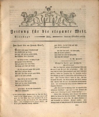 Zeitung für die elegante Welt Dienstag 14. Oktober 1823